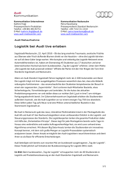 Logistik bei Audi live erleben