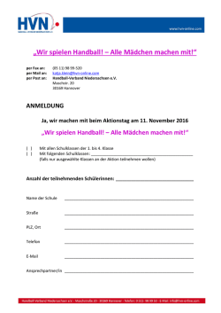„Wir spielen Handball! – Alle Mädchen machen mit!“