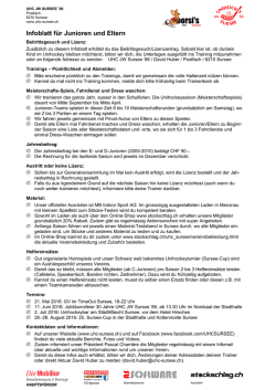 Infoblatt f&uuml;r Junioren und Eltern