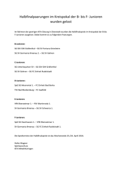Halbfinalpaarungen im Kreispokal der B- bis F