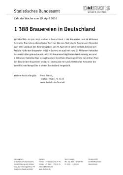 1 388 Brauereien in Deutschland