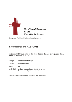 Gottesdienst am 17.04.2016 - Evangelisch