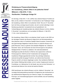 Pressemitteilung - Jüdisches Museum Frankfurt
