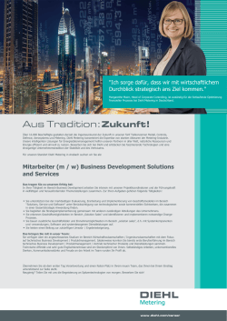 Mitarbeiter (m / w) Business Development Solutions and Services