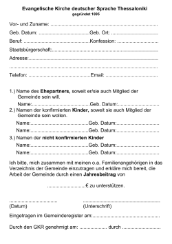 Mitgliedschaft - Evangelische Kirche deutscher Sprache in