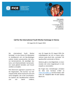 Call for the International Youth Worker Exchange in