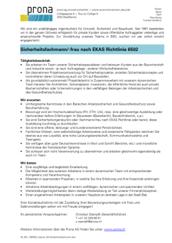 Inserat AS Sicherheitsfachmann/-frau