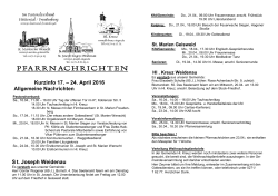 Kurzinfo 17. – 24. April 2016 Allgemeine Nachrichten St. Joseph