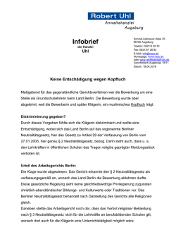 Infobrief - Rechtsanwalt Robert Uhl