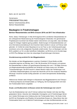 Pressemitteilung: Baubeginn in Friedrichshagen