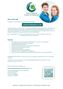 Ergotherapeut/in in Vollzeit ab sofort gesucht