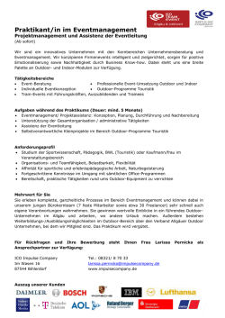 Stellenbeschreibung Paktikum ICO Team Event