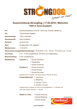 Ausschreibung StrongDog | 17.04.2016 | München