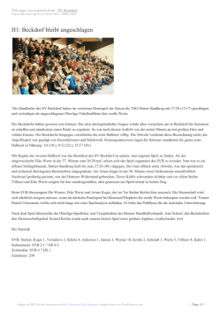H1: Beckdorf bleibt ungeschlagen