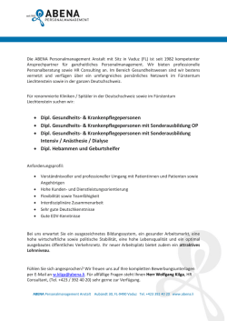 Dipl. Gesundheits- & Krankenpflegepersonen &bull; Dipl