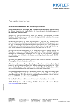 Presseinformation, Neue Generation PiezoBeam® IEPE