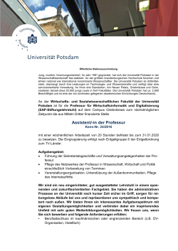(SAP-Stiftungslehrstuhl) - Kenn-Nr.: 24/2016