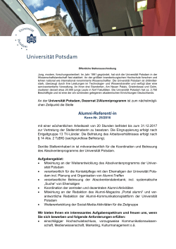 in im Dezernat f&uuml;r Studienangelegenheiten