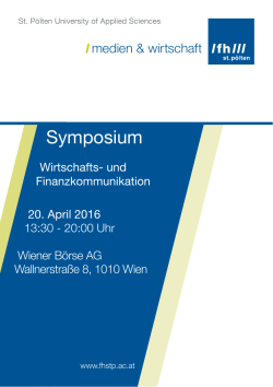 Programm Symposium Finanz - Fachhochschule St. Pölten