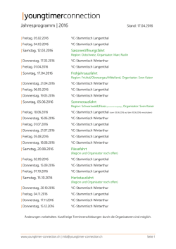 Jahresprogramm | 2016 - Youngtimer Connection