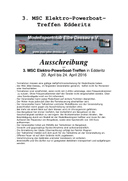 3. MSC Elektro-Powerboat- Treffen Edderitz Ausschreibung
