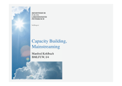Capacity Building Mainstreaming