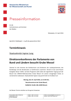 Informationen zum Besuch in der Grube Messel ( PDF / 500 KB )