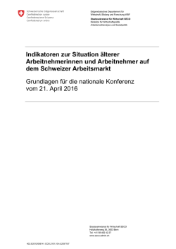 Indikatoren zur Situation &auml;lterer Arbeitnehmerinnen und