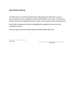 Eidesstattliche Erkl&auml;rung Bachelorarbeit
