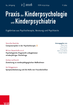 Praxis der Kinderpsychologie und Kinderpsychiatrie, 2016