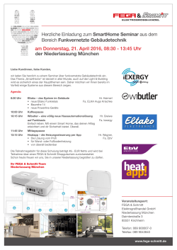 SmartHome Seminar - bei FEGA & Schmitt!