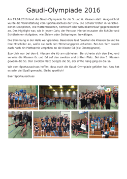Gaudi-Olympiade 2016 - Gymnasium Walldorf