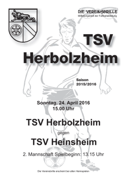 Die Vereinsbrille vom 24.04.16 gegen TSV