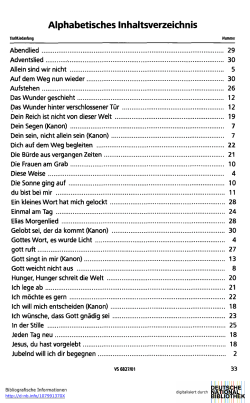 Alphabetisches Inhaltsverzeichnis