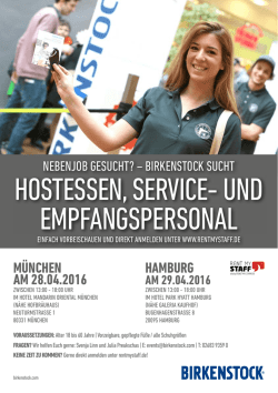 hostessen, serVice- Und emPfangsPersonal