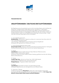 Uraufführungen - Elbphilharmonie