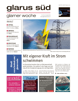 Glarner Woche, Glarus Süd, 20.4.2016