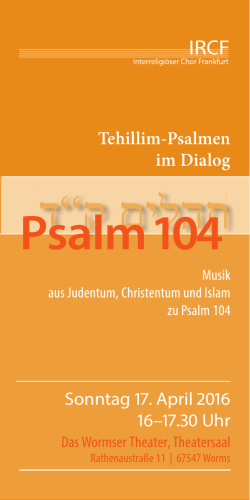 Flyer zum Tehillim-Psalmen-Konzert in Worms am 17.4.2016