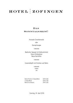 Mittagsmenu in unseren Restaurants