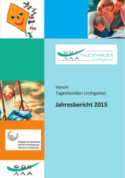 Jahresbericht 2015 - Tagesfamilien Linthgebiet