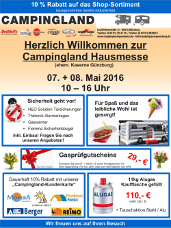 Herzlich Willkommen zur Campingland Hausmesse
