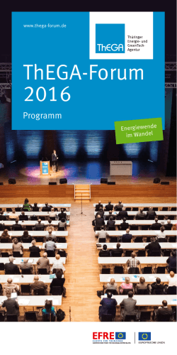 Programm ThEGA-Forum 2016 - Thüringer Energie