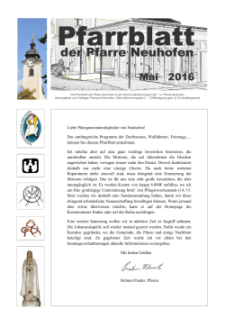 Pfarrblatt Mai - Pfarre Neuhofen/Ybbs