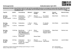 Schlossgemeinde Gottesdienstplan April 2016