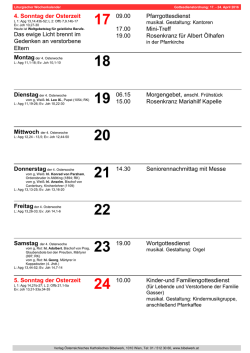 Gottesdienstordnung - Pfarrgemeinde Innsbruck-Arzl