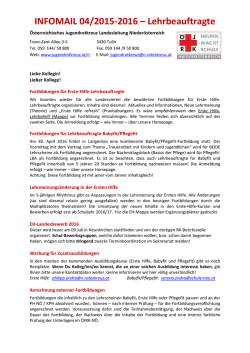 INFOMAIL 04/2015-2016 &ndash; Lehrbeauftragte