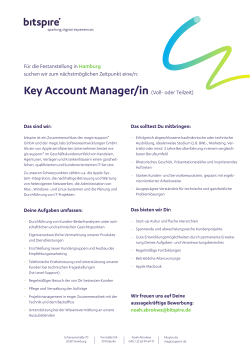 Key Account Manager/in(Voll- oder Teilzeit)