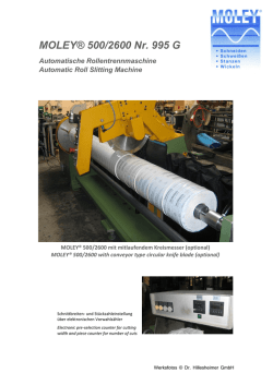 MOLEY&reg; 500/2600 Nr. 995 G Automatische Rollentrennmaschine