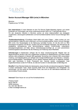Senior Account Manager SEA (m/w) in München