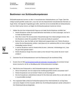 Hilfsmittel zum Festlegen von Schl&uuml;sselkompetenzen